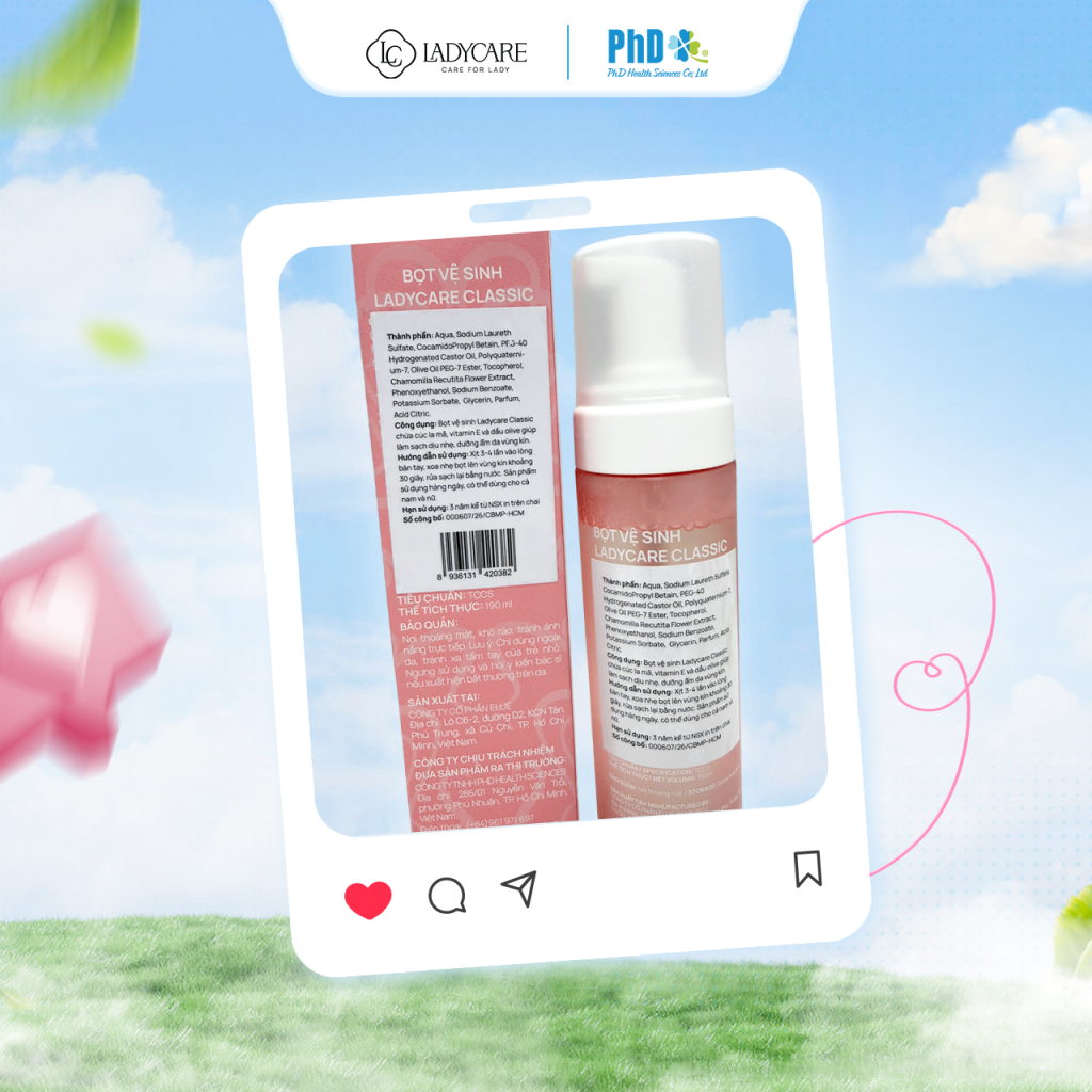 Các dòng sản phẩm của Ladycare đều cập nhật tem phụ tiếng Việt ở ở bao bì.