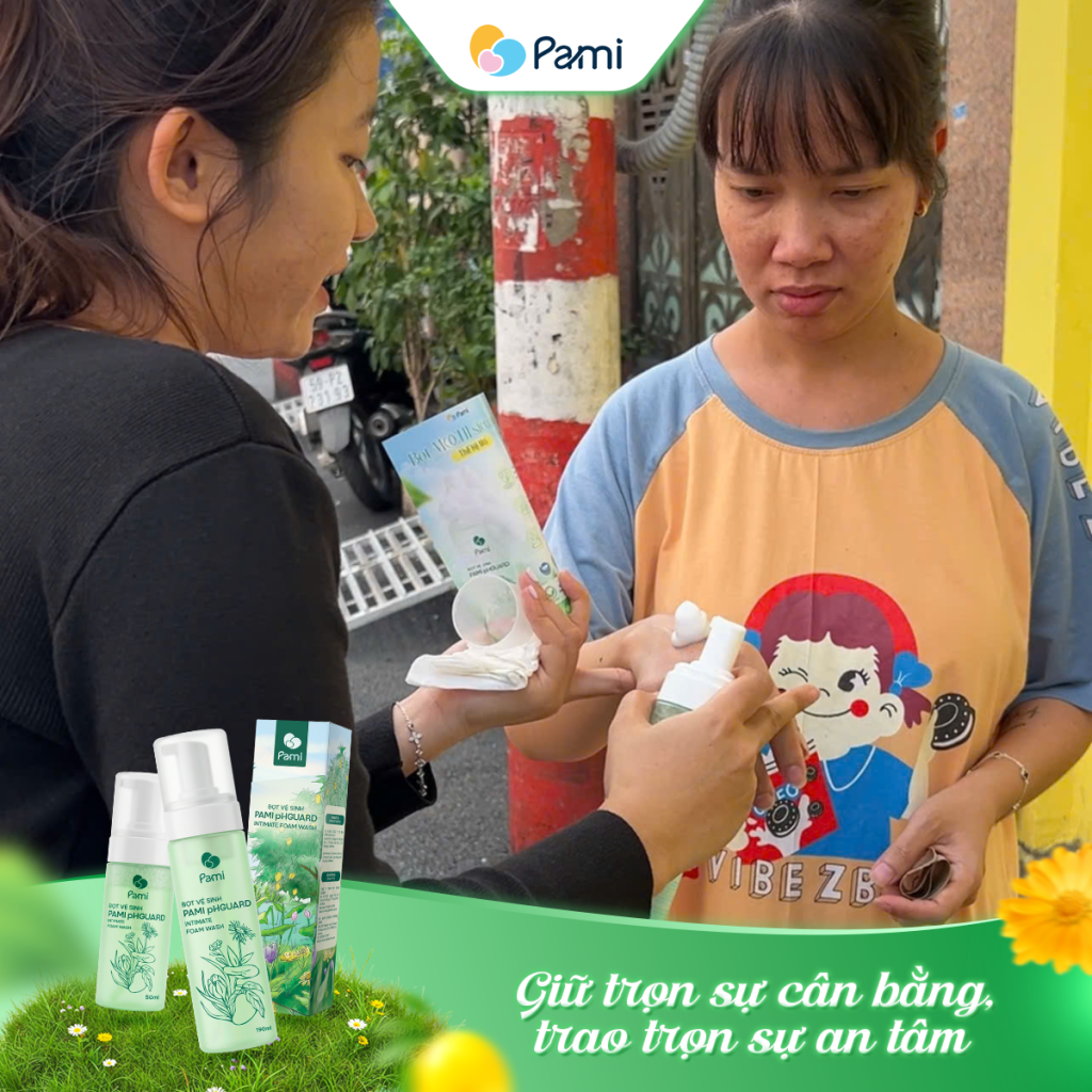 Trải nghiệm sản phẩm bọt vệ sinh Pami hoàn toàn miễn phí. 