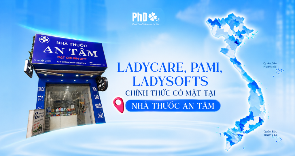 Bọt vệ sinh Ladycare Ladysofts và Pami chính thức có mặt tại nhà thuốc An Tâm.